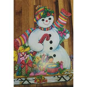 Santa Claus Christmas Tree Ornament‎ Cardboard Diecut Vintage NOS Doll  (CH357)